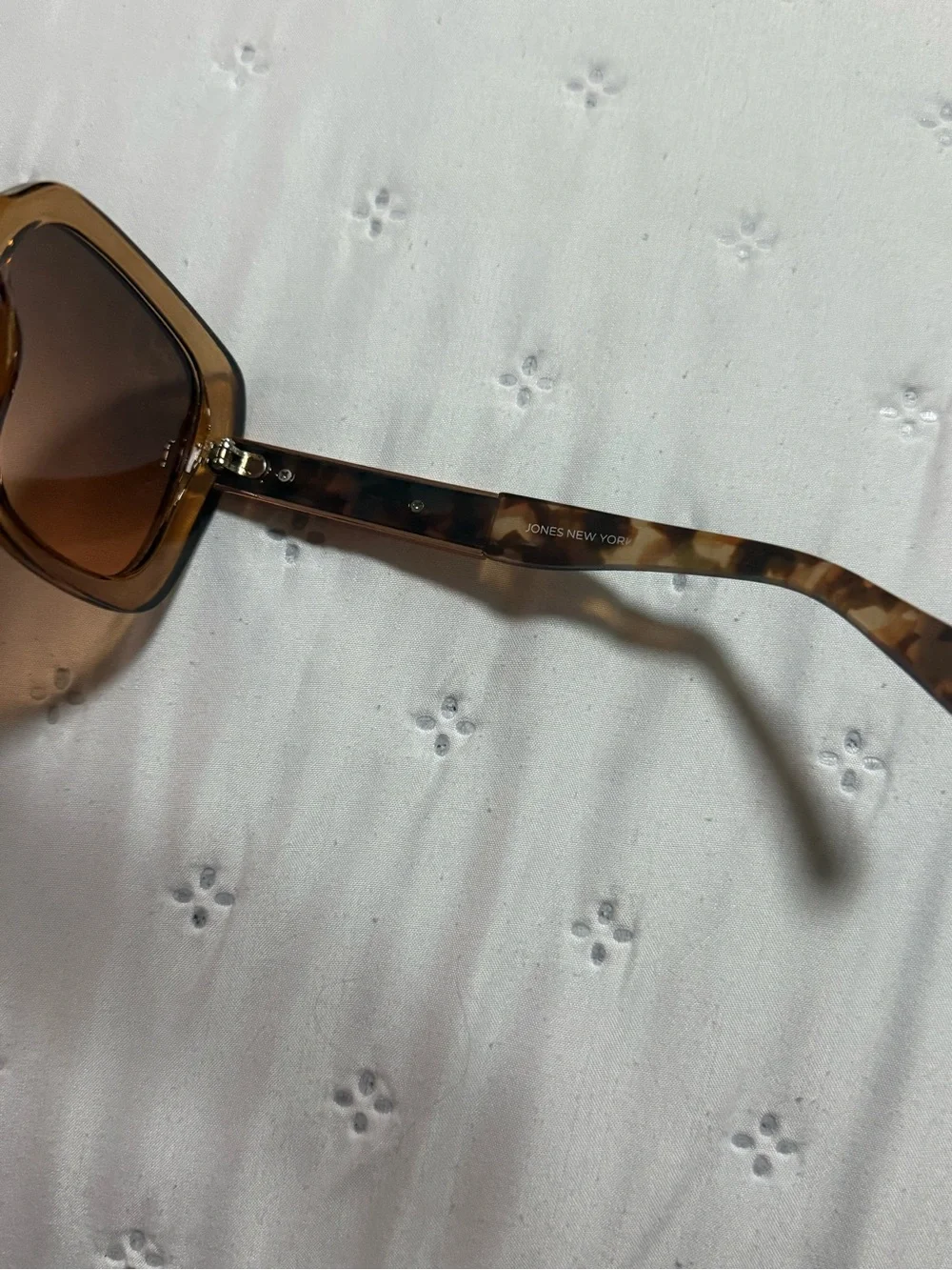 Jones New York Translucent Amber Square Sunglasses
